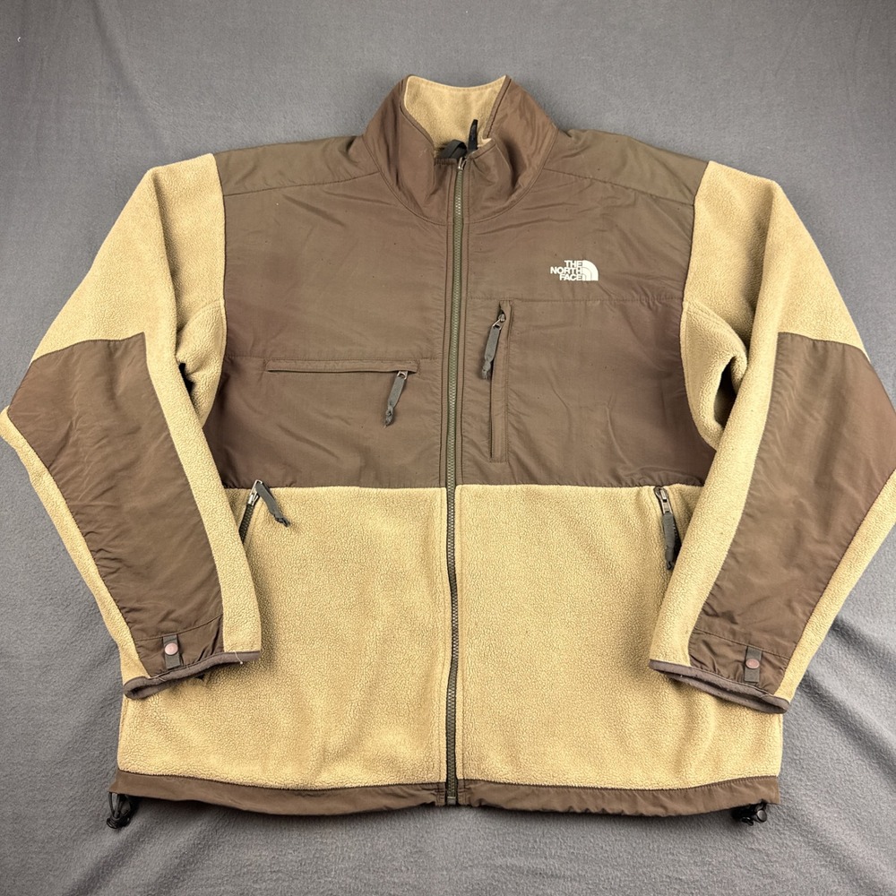 The North Face Jacket Men's XL Brown Denali Fleece Full Zip Colorblock Outdoor